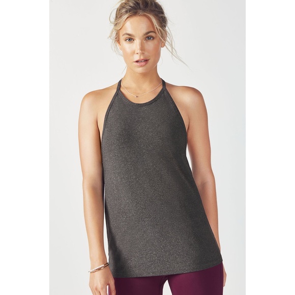 Fabletics Tops - FABLETICS Ciara T-Strap Tank Charcoal Heather Grey
